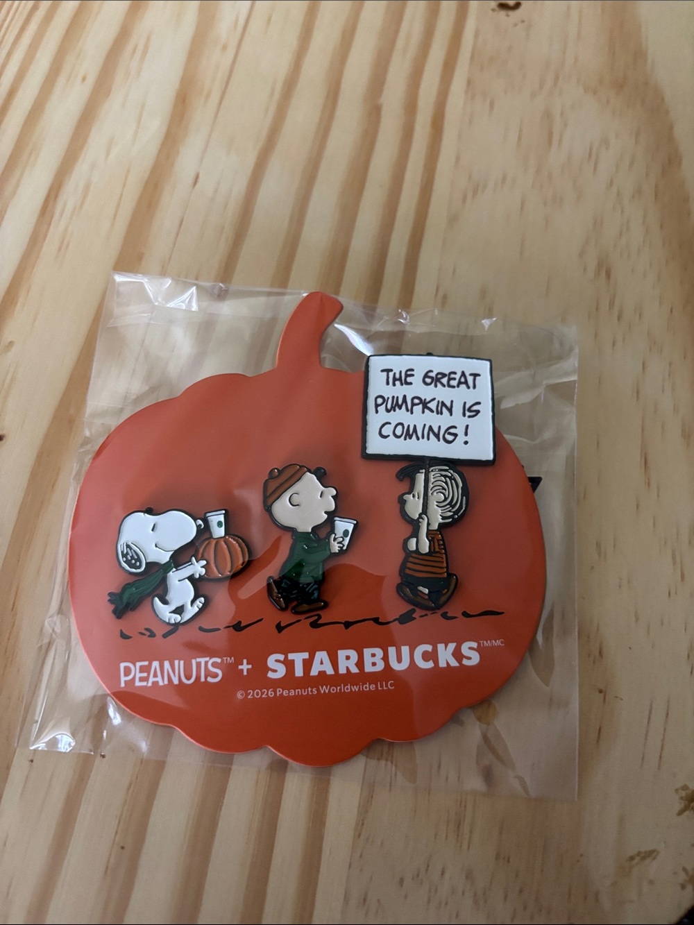 Starbucks Orange Peanuts Halloween Pumpkin Pin